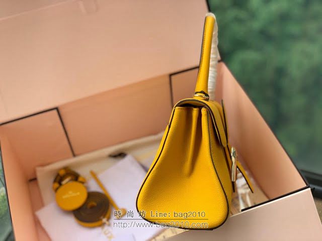 DELVAUX女包 春夏新款 Brillant系列手袋 進口牛皮 德爾沃女手提包 DS0028 太陽黃 Delvaux單肩斜挎包  fcs1347
